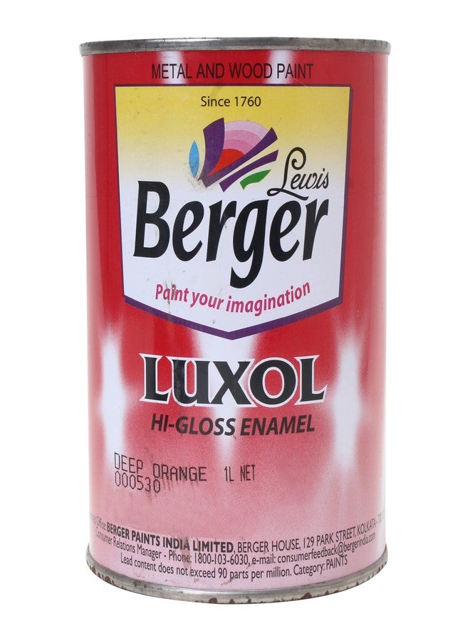 BERGER Luxol Hi Gloss Enamel Deep Orange 1Ltr - Image 1